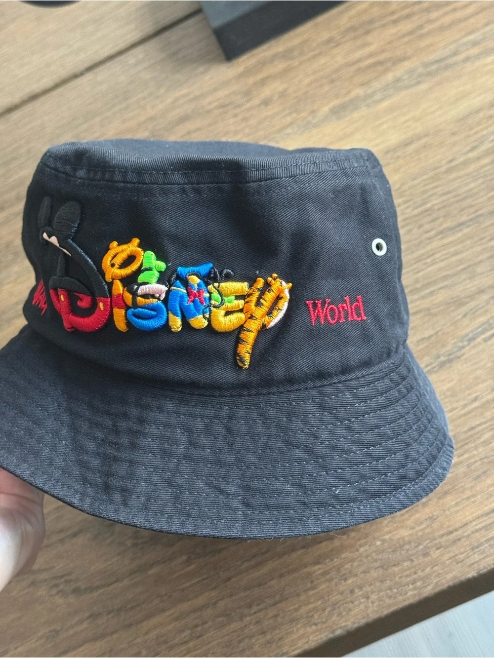 Vintage 90’s Walt Disney World Embroidered Black Bucket Hat OSFM Streetwear